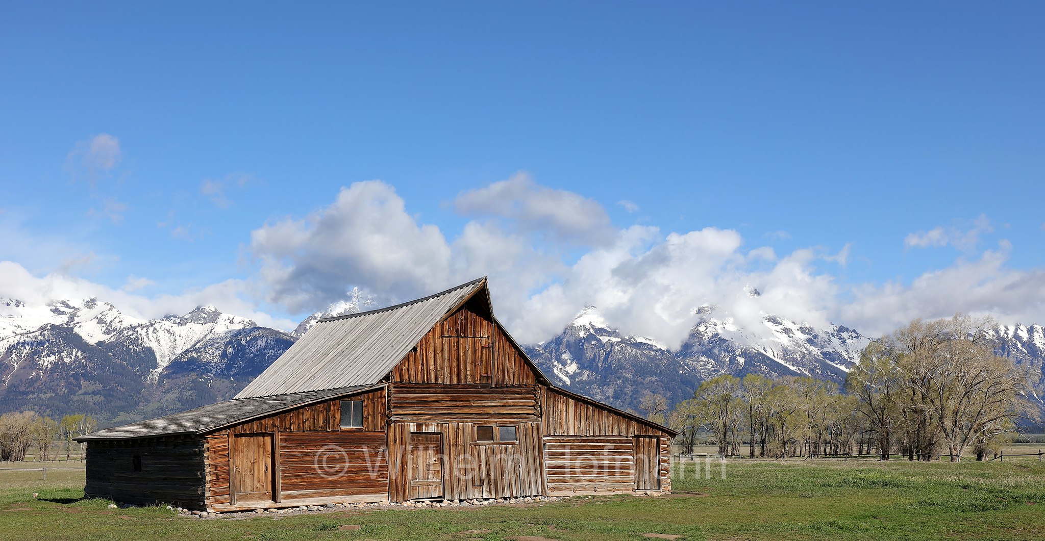 Mormon Row Historic District, Antelope Flats, Teton Range, Grand Teton National Park, Grand-Teton-Nationalpark, parco nazionale del Grand Teton, Wyoming, USA