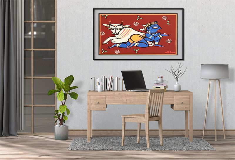 Krishna the Cowherd – A Folk Tribute by Jamini Roy