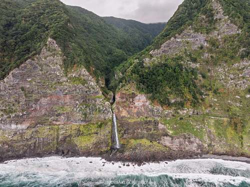 Coastal waterfall