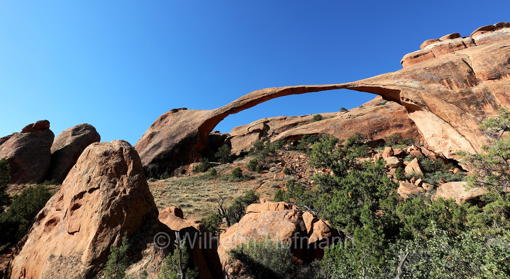 Landscape Arch, Arches National Park, Arches-Nationalpark, Parco nazionale degli Arches, Utah, USA