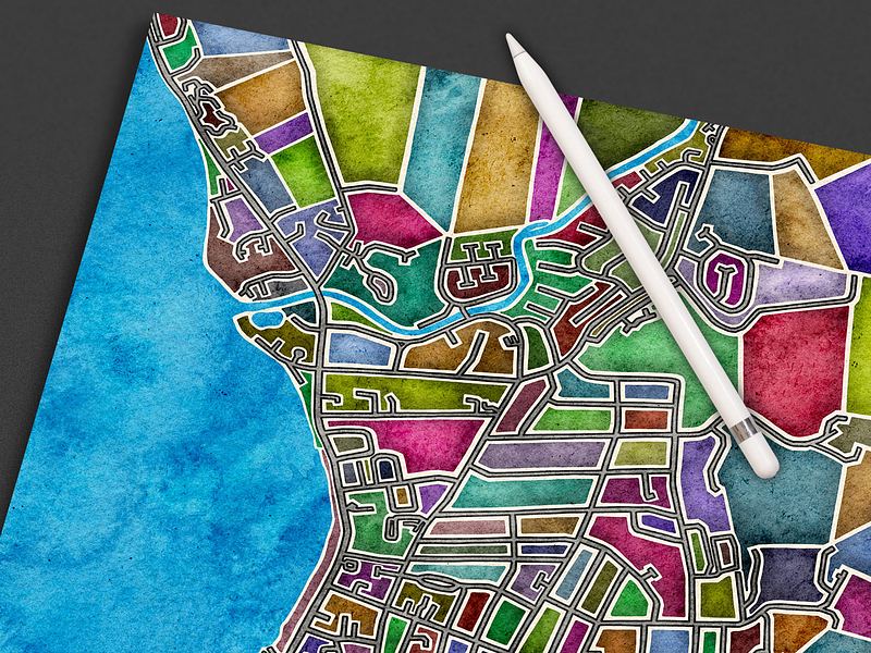 The Town of Largs Abstract Art Map