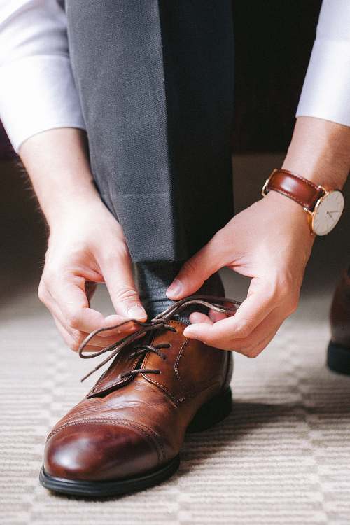 Groom Getting Ready