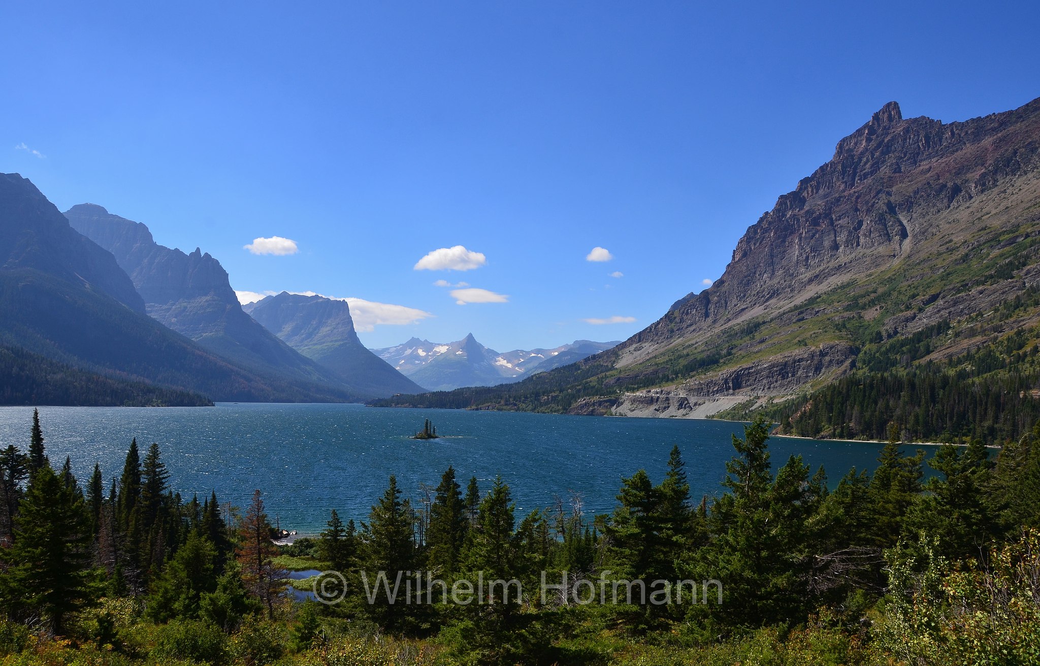 Saint Mary Lake, Wild Goose Island, Glacier National Park, Glacier-Nationalpark, parco nazionale dei ghiacciai, Montana, USA