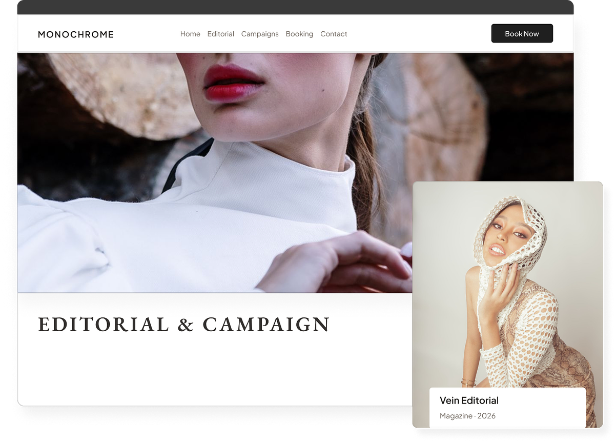 A fashion photography portfolio on its own domain