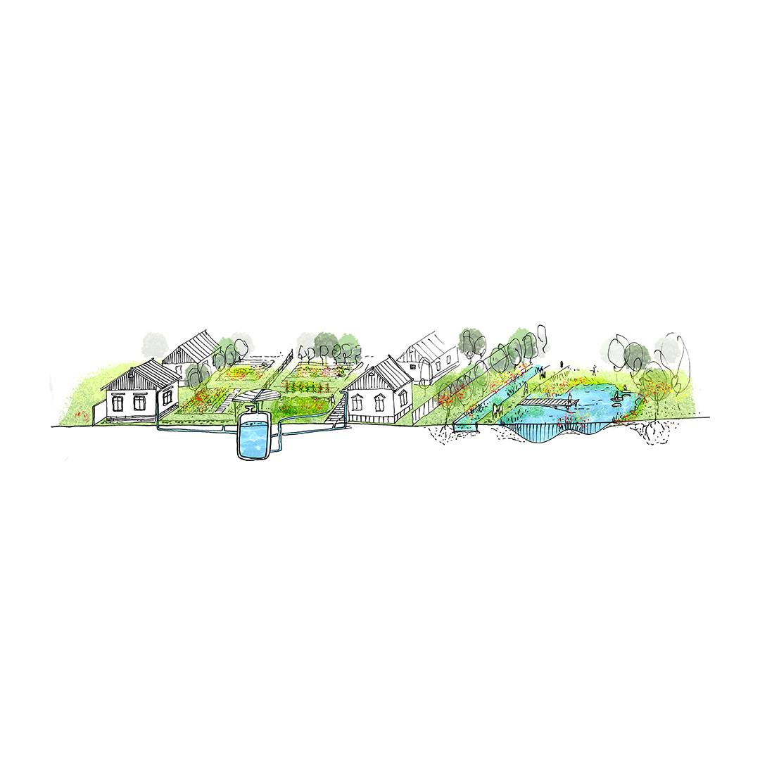 housing water reuse urban section sustainable neighborhood design