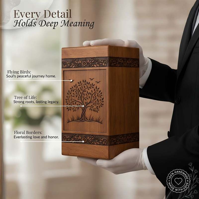 Personalized Wooden Memorial Urn Box