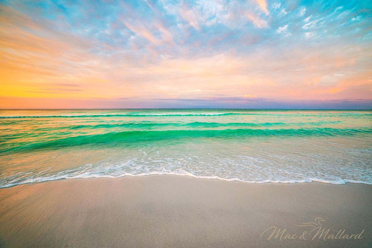 Stunning coastal landscape photography on durable aluminum metal print - beach house wall art