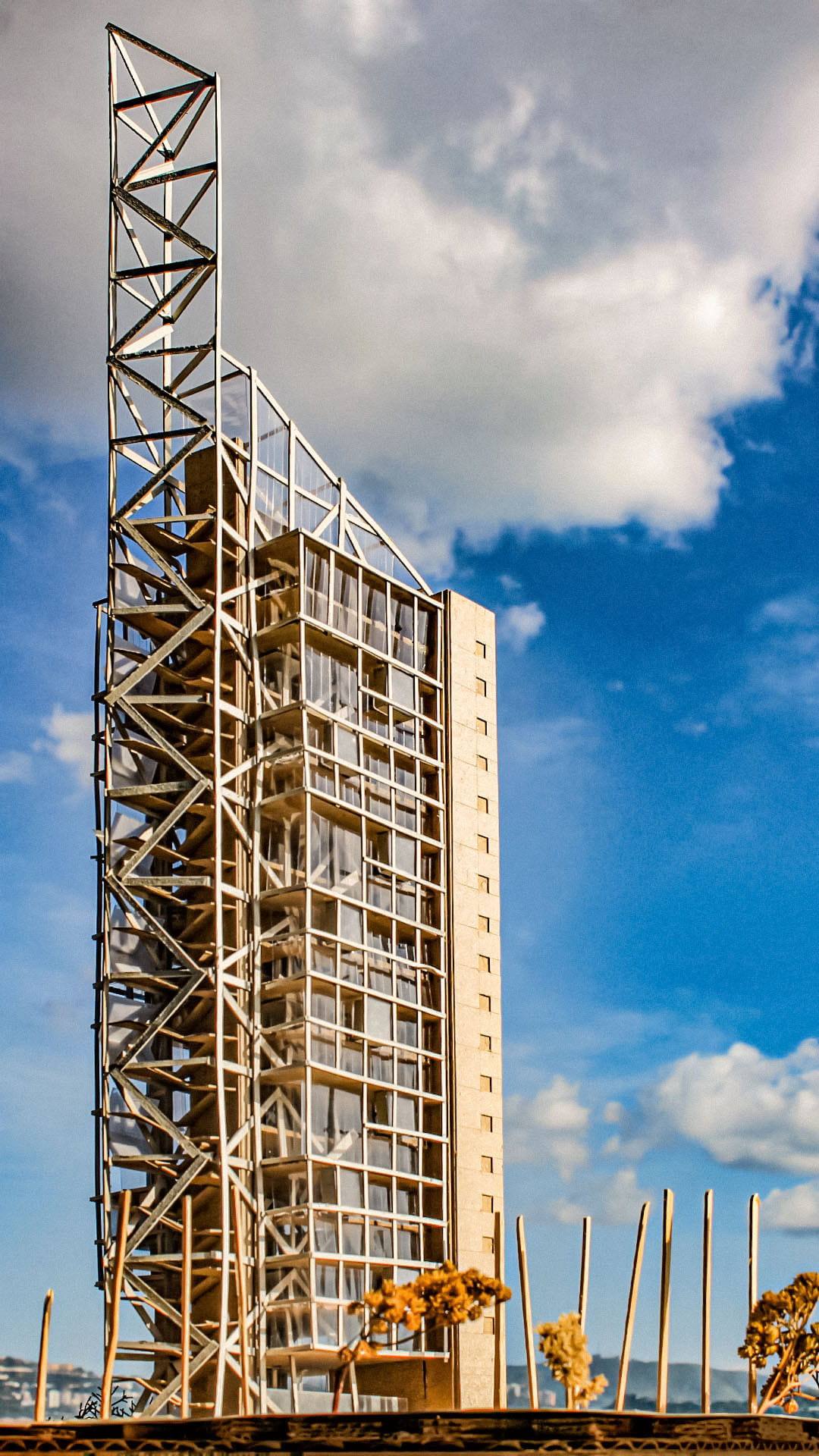 maqueta arquitectura torre corporativa caracas