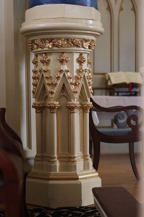 Restored Daprato statue pedestal for Holy Trinity Catholic Church in Somerset, Ohio