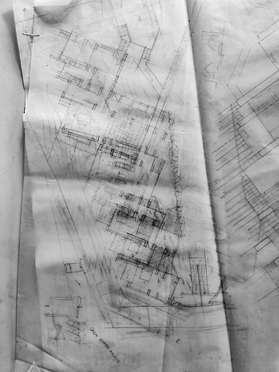 boceto arquitectura concepto muros de paja organizaci&oacute;n espacial