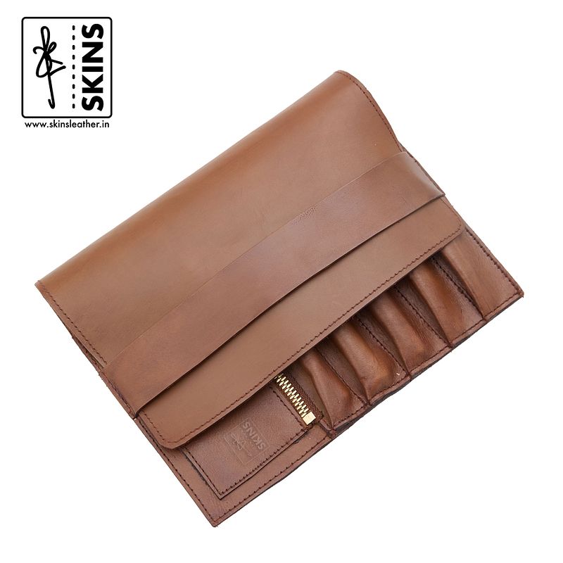 Skins: Elements 5 Pen Leather Flat Case