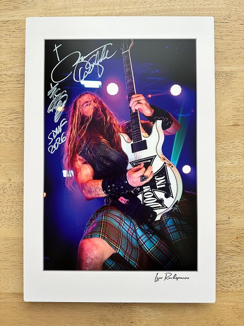 Signed Zakk Wylde Print on Display