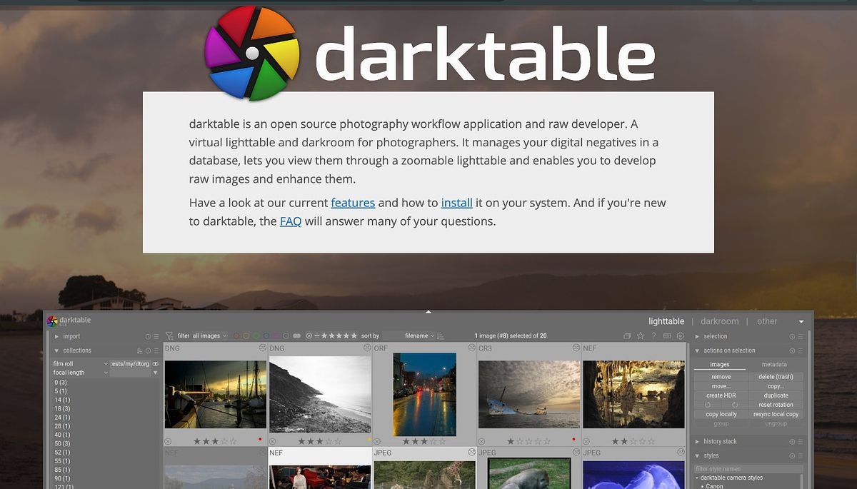 Darktable homepage