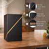 Black Modern Wooden Memorial Urn | Golden Resin Inlay