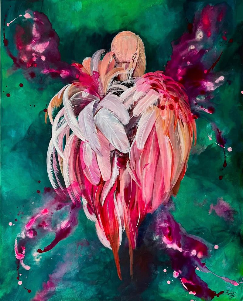 Flamingo Love - This painting is in France