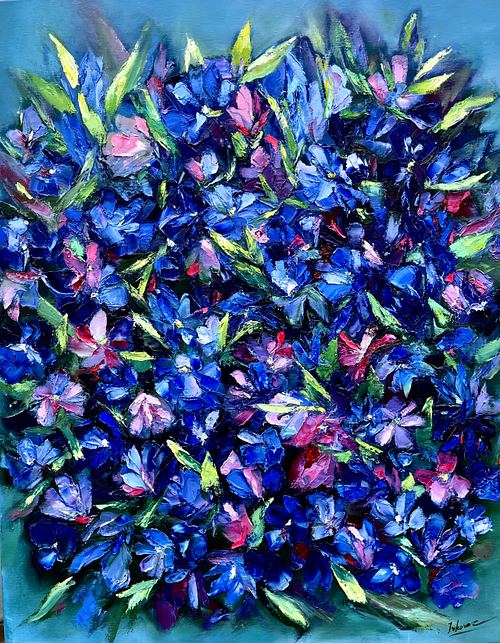 Glow of Blue Flowers
