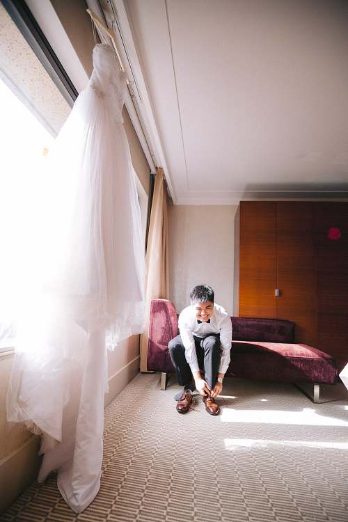 Groom Getting Ready