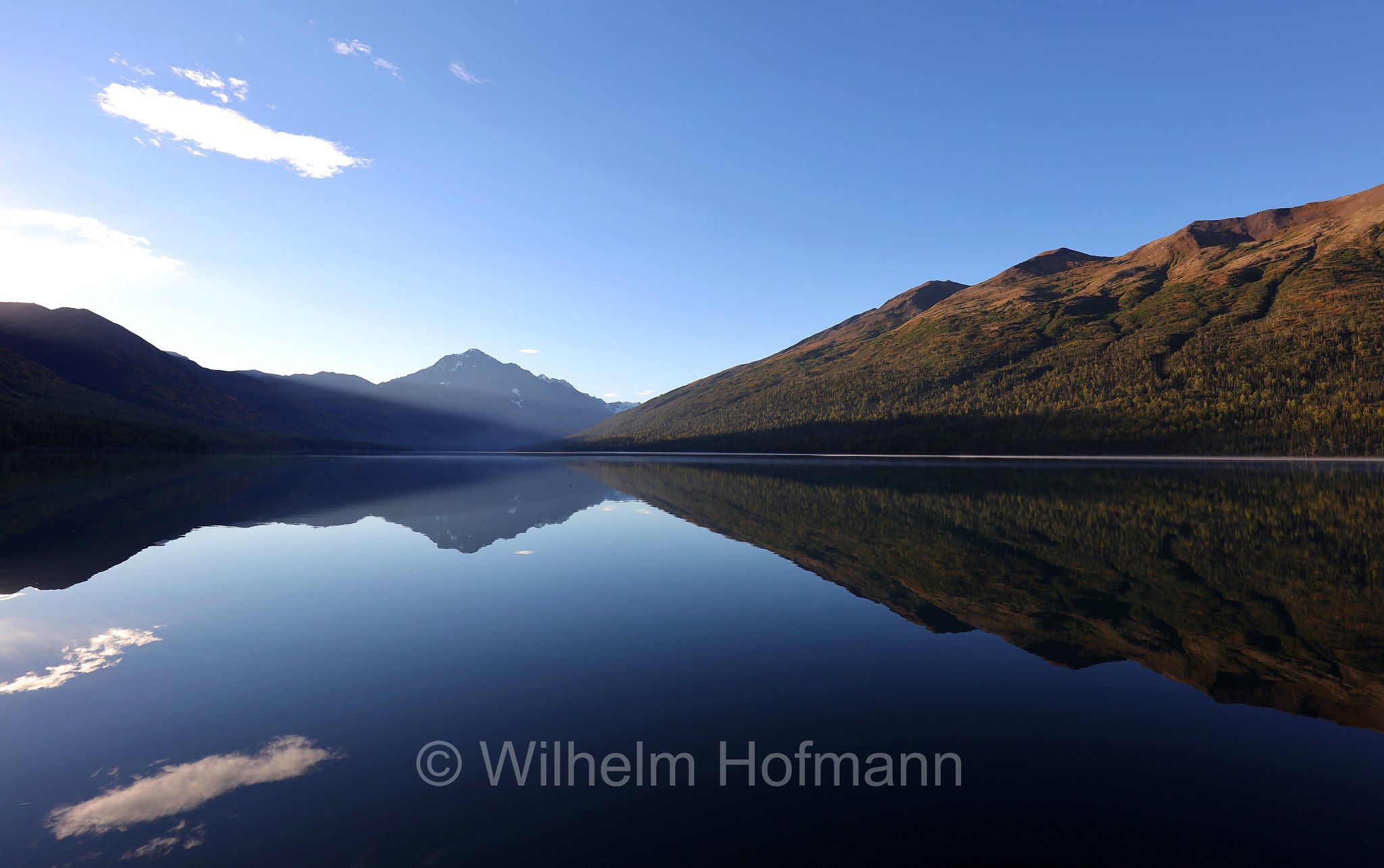 Eklutna Lake, Lago Eklutna, Chugach State Park, Parco statale di Chugach, Alaska, USA