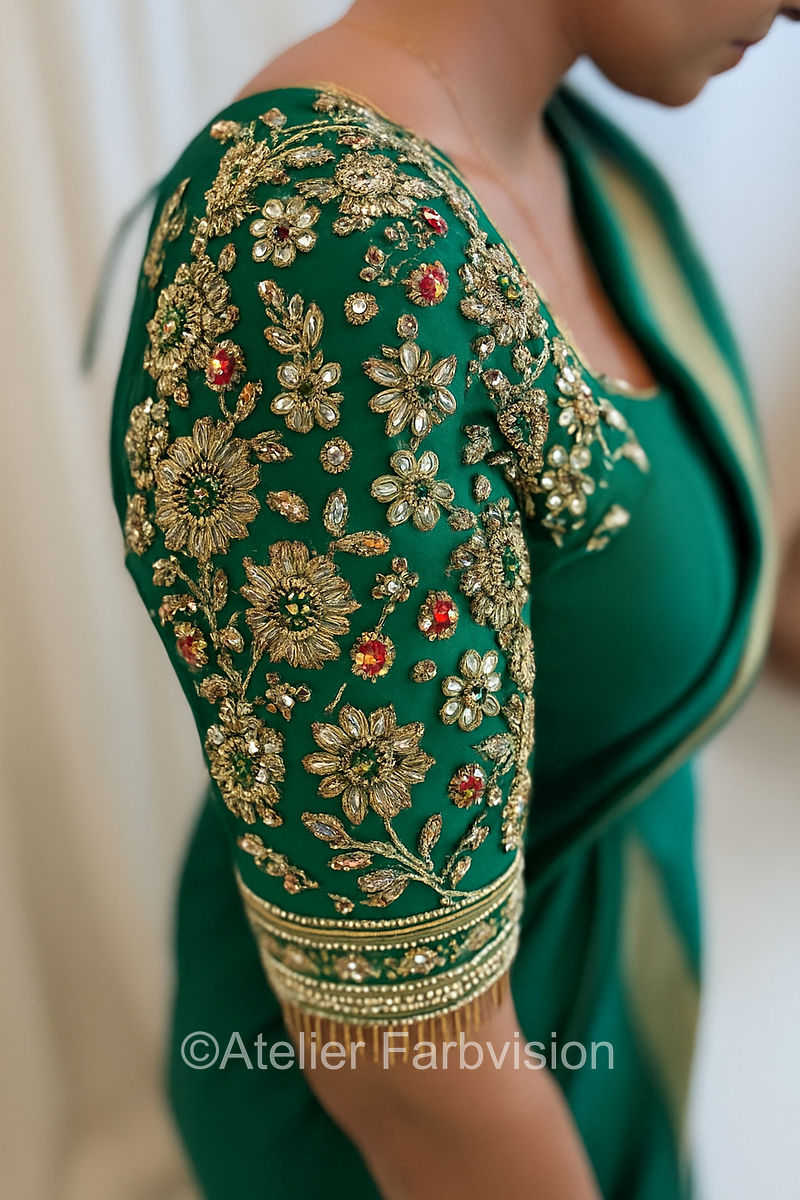 ~ Sari-Massbluse für jede Figur - 4312