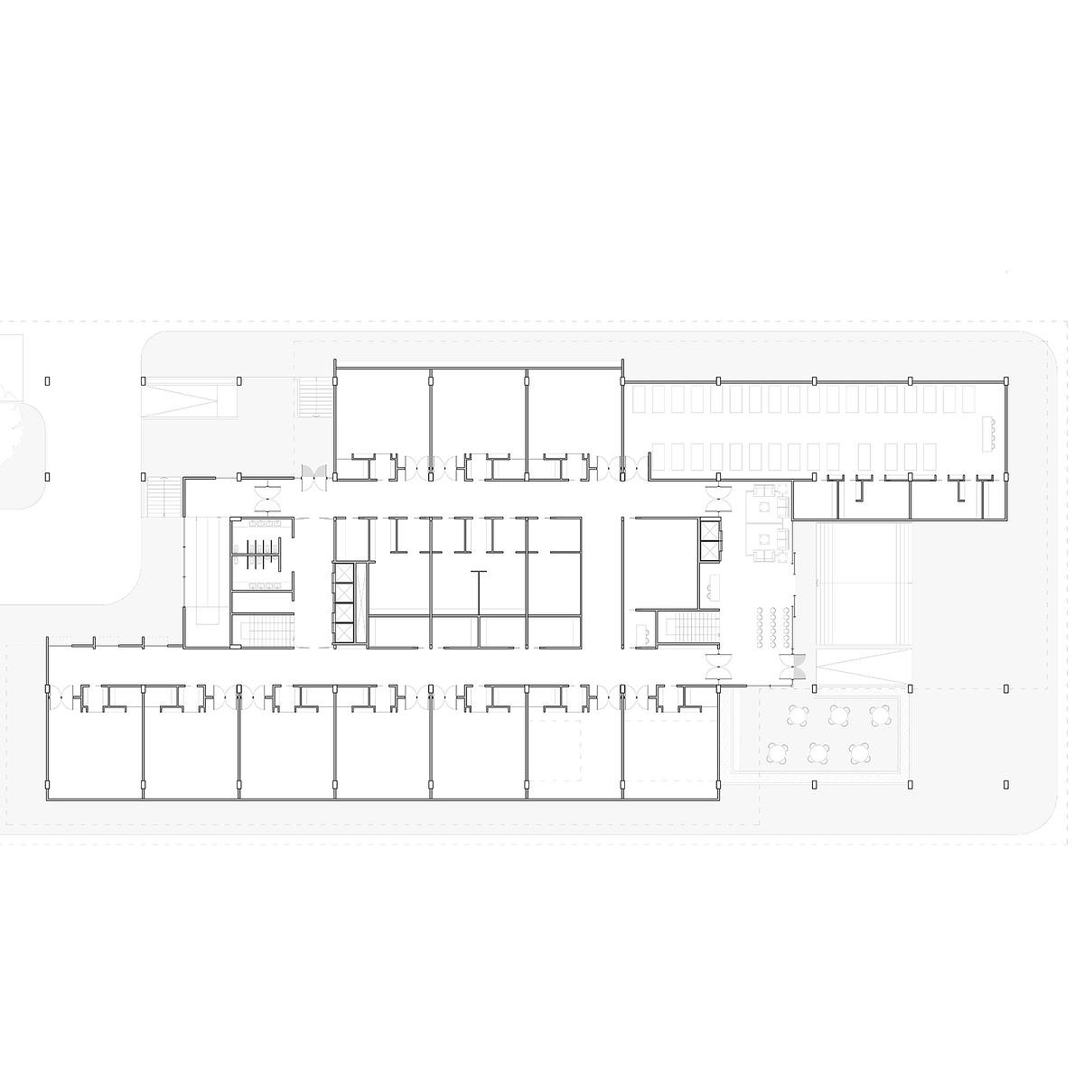 planta baja hospital circulaciones areas medicas arquitectura