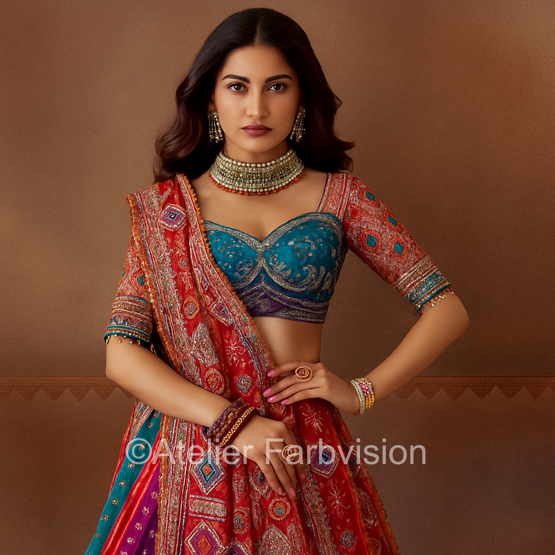 ~ Sari-Massbluse für jede Figur - 4312