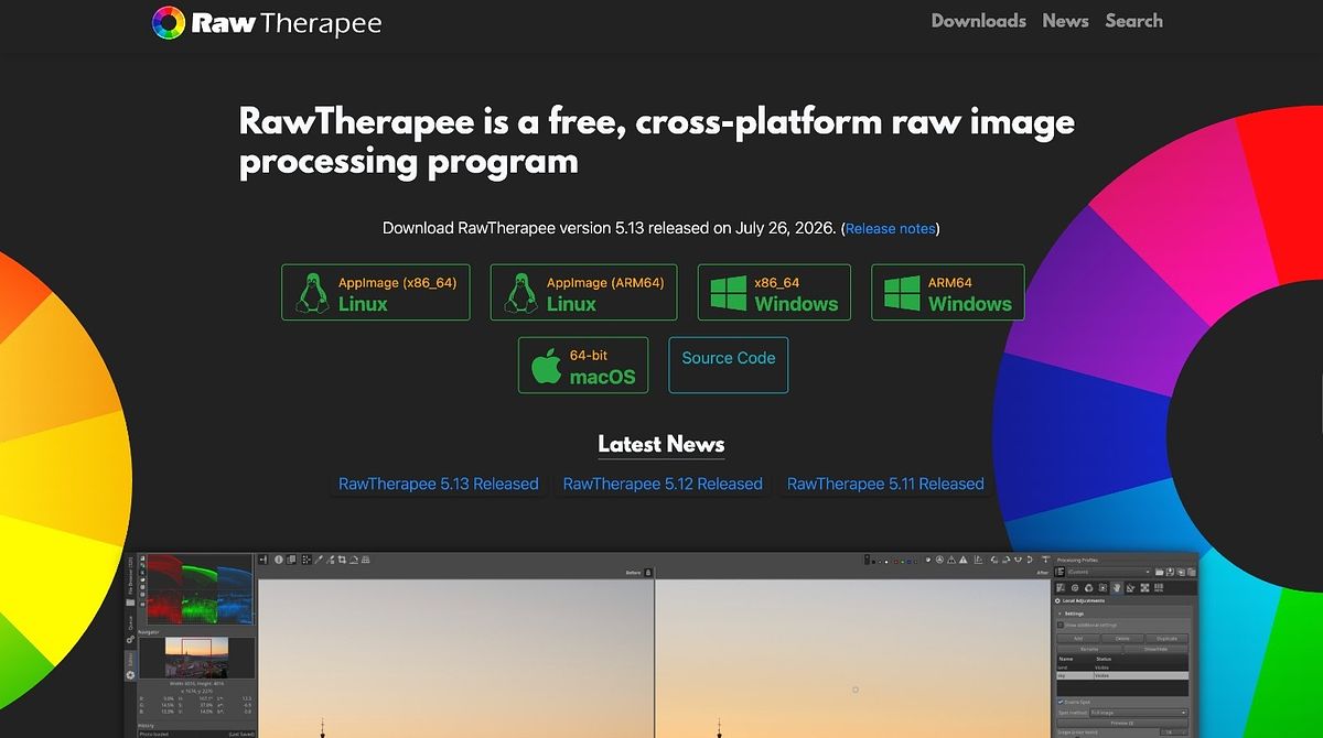 RawTherapee homepage