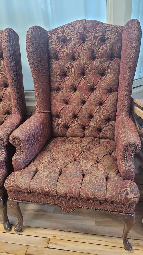 Large Vintage Wingback Button-Tufted Chair(s)