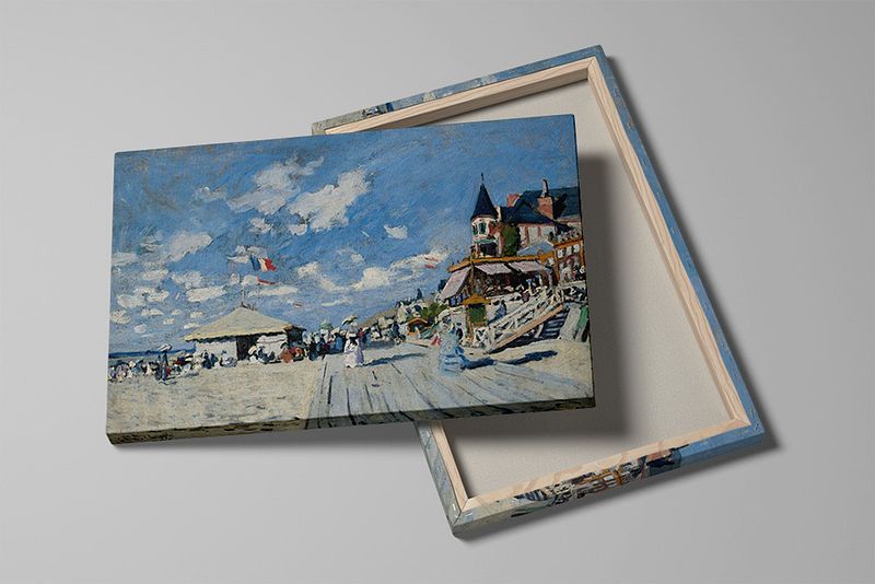 The Boardwalk on the Beach at Trouville – A French Scene Through Monet’s Magical Brush by Claude Mon