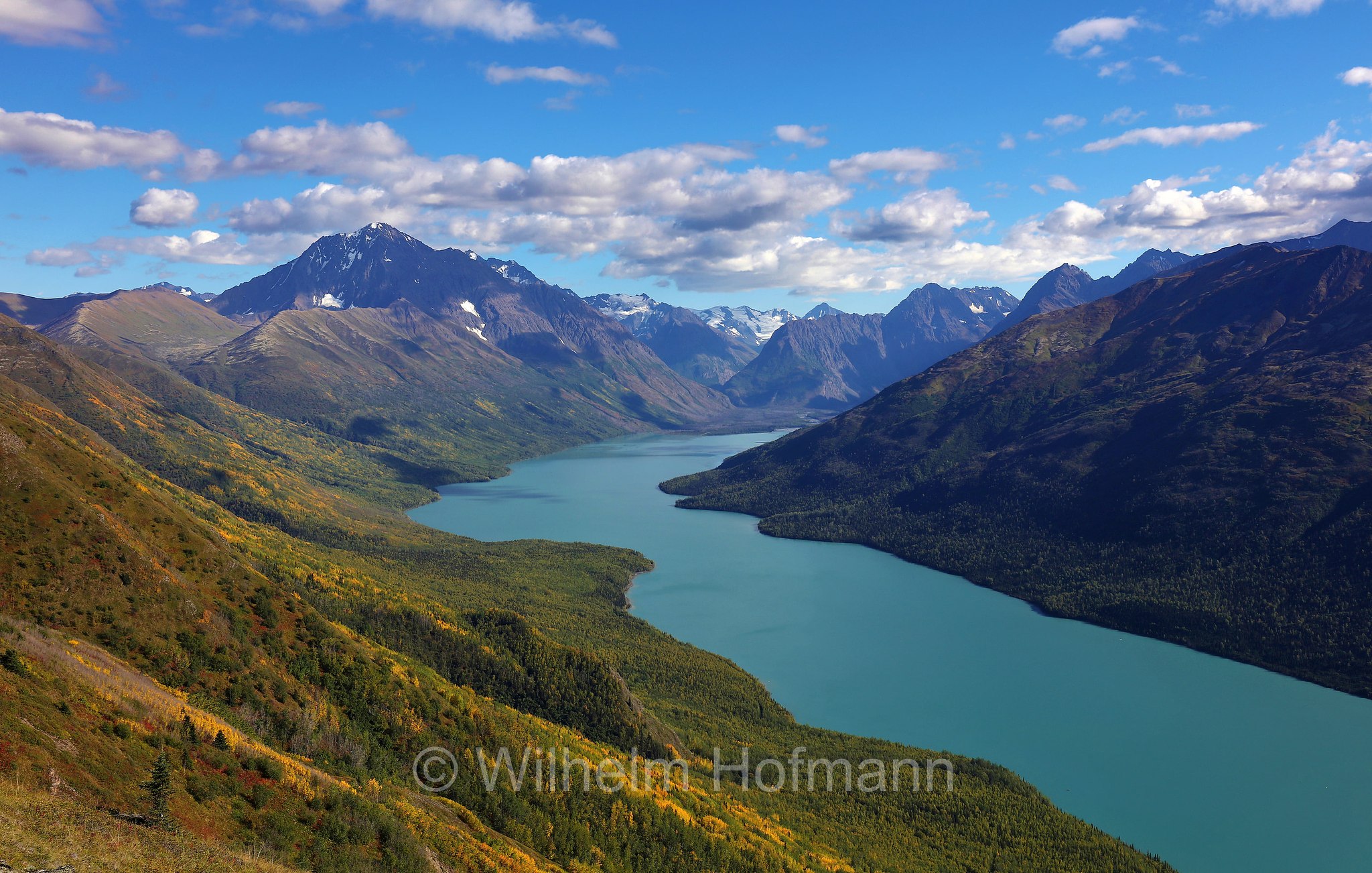 Eklutna Lake, Lago Eklutna, Twin Peaks Trail, Chugach State Park, Parco statale di Chugach, Alaska, USA