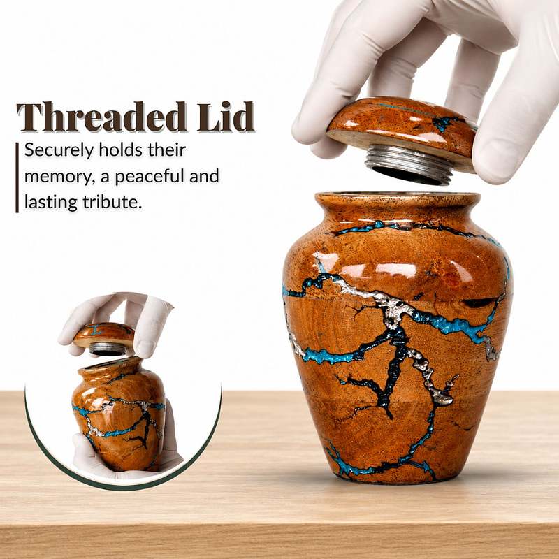 Thunder Wooden Cremation Urn