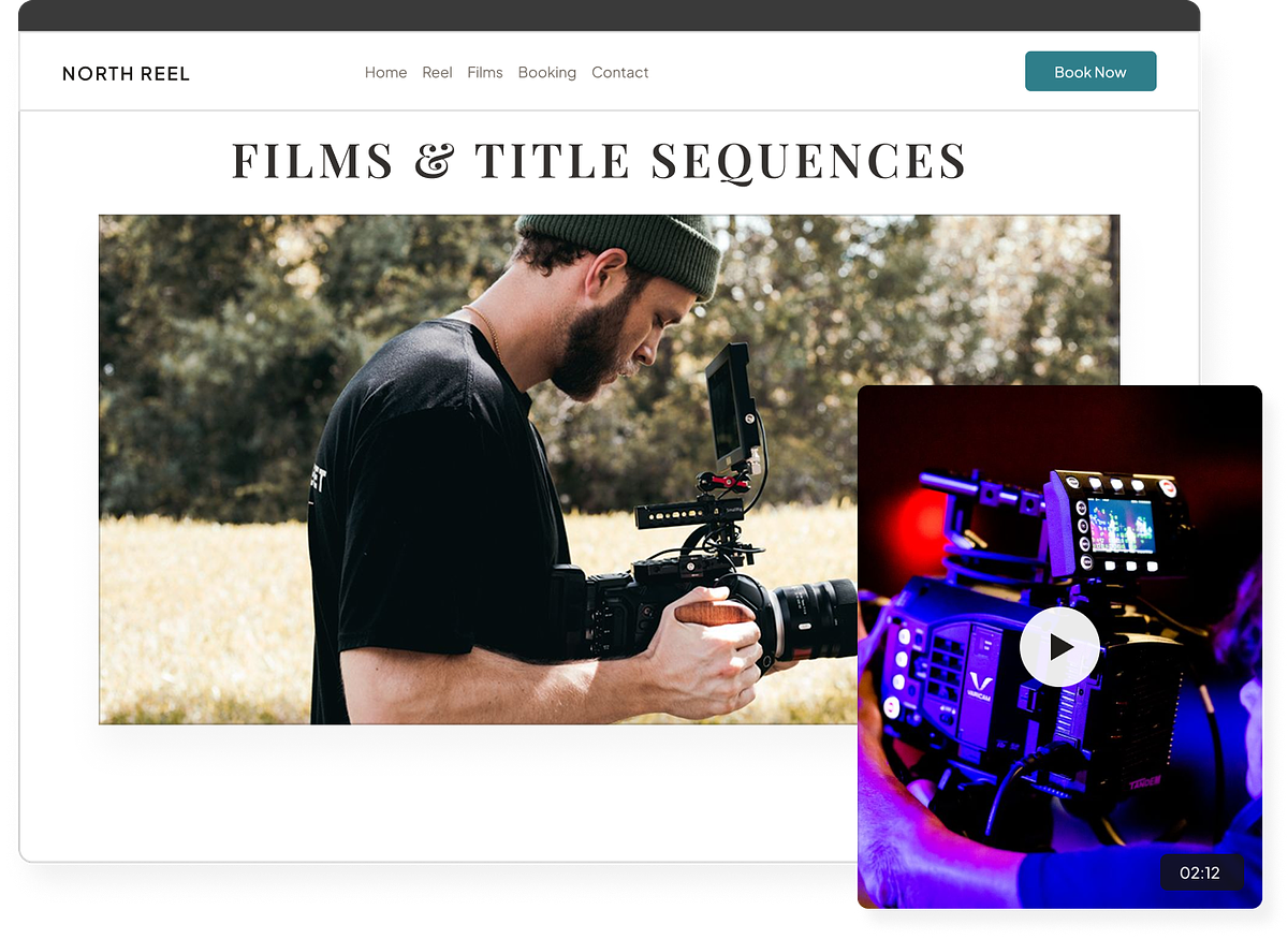 A videographer portfolio on its own domain