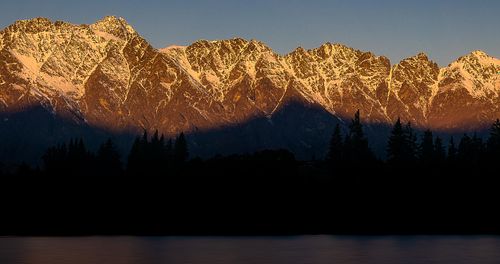 Mountains, Remarkables, Queenstown, New Zealand, Otago, lake, sunset, sunrise, shadow, Southern Alps, hiking, adventure, travel, landscape, nature,