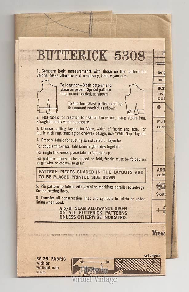 Mod Color Block Dress Pattern, Butterick 5308, Vintage Sewing Patterns
