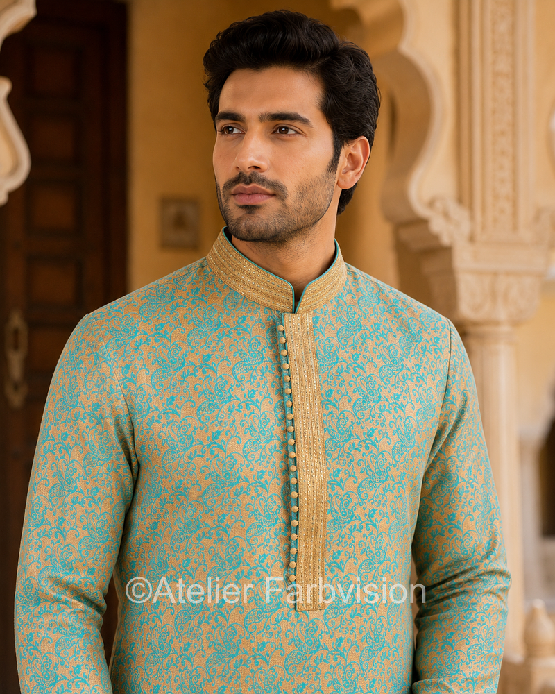 Kurta Pajama Grün - 6042 Grösse 52