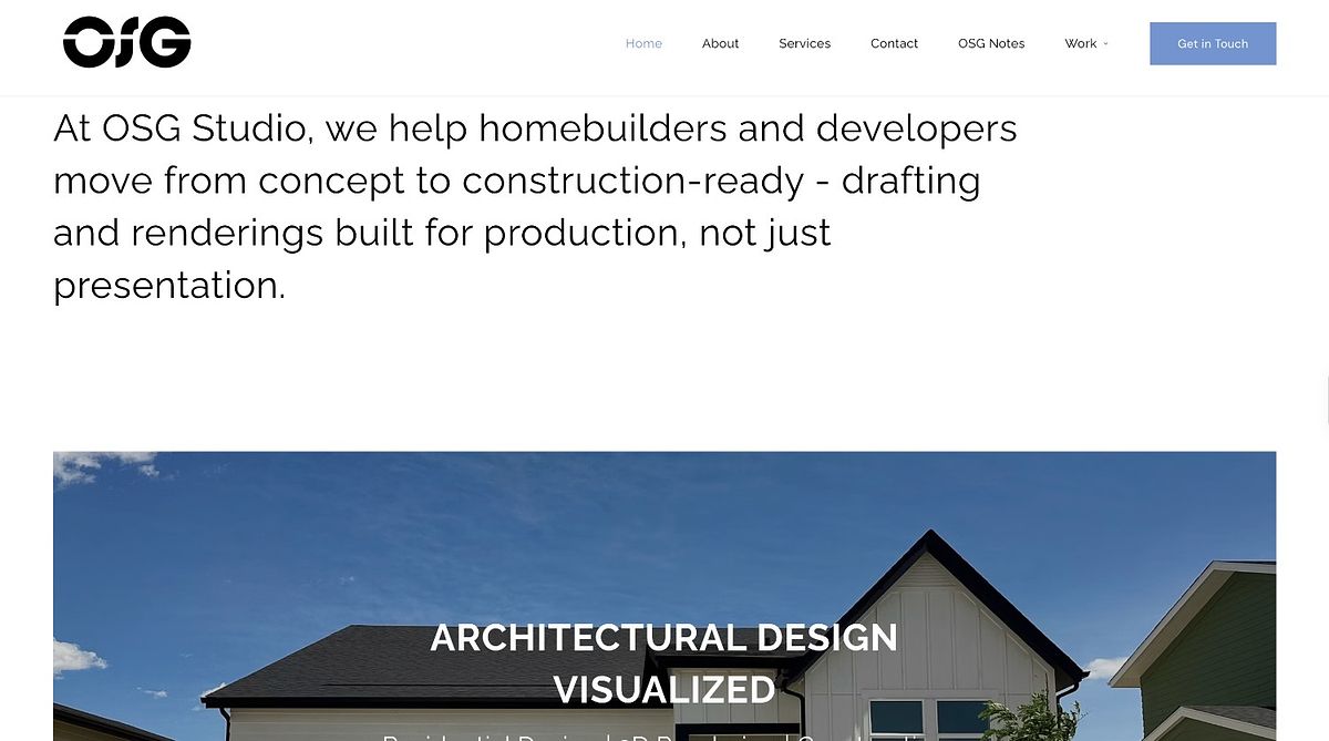 Projekt strony internetowej portfolio OSG Studio