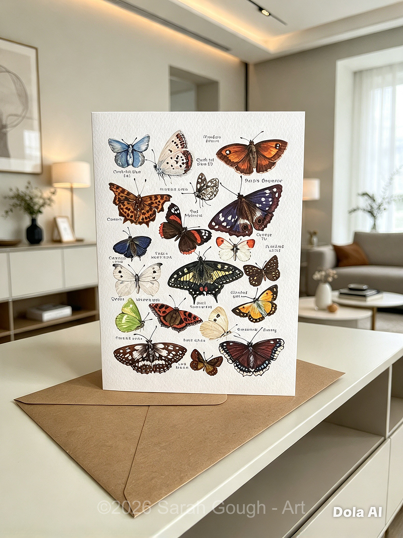 British Meadow Butterflies | Art Card | with Envelope