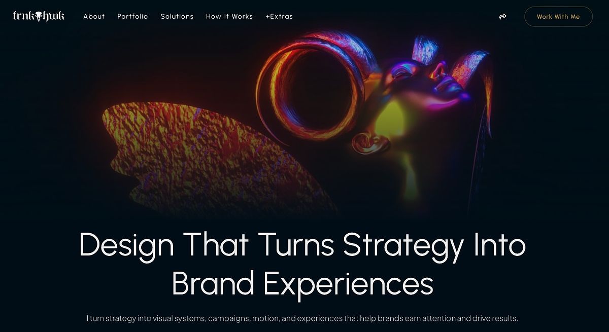 frnkhwk strategy-led brand and motion designer portfolio homepage