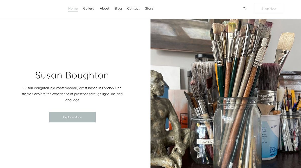 Projekt strony internetowej portfolio Susan Boughton