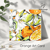 Orange Fruit and Flowers | Floral Art Card | Watercolour Original Illustration | with Envelope