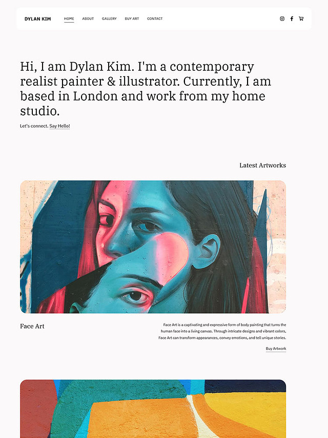 Mural - Pixpa Portfolio Website Templates