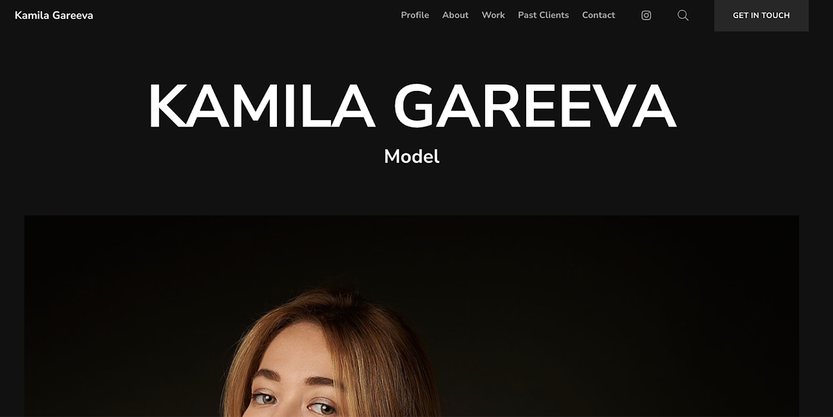 portfólio de modelagem de Kamila Gareeva