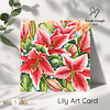 Stargazer Lilies | Floral Art Card | Watercolour Original Illustration | Kraft Envelope