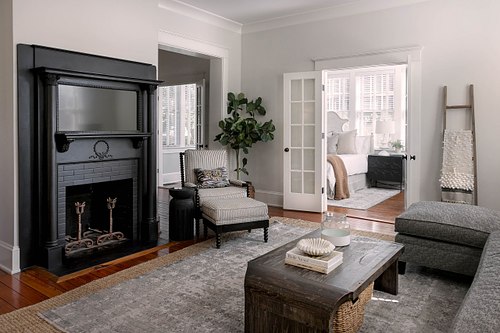 Professional interior photography of a Jacksonville home featuring Arts and Crafts architectural details and custom woodwork.
