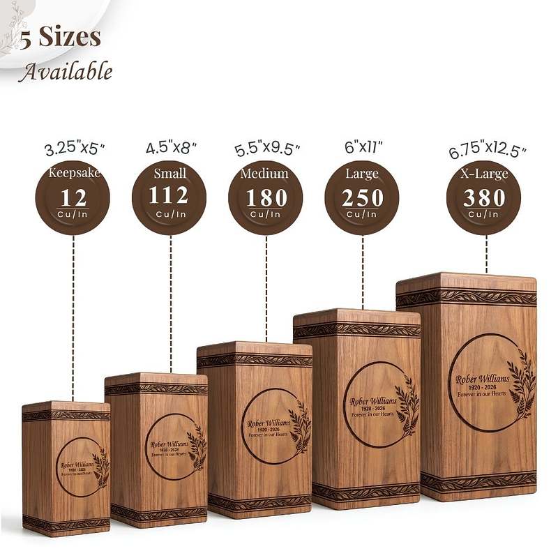 Personalized Engraved Wood Urn Box