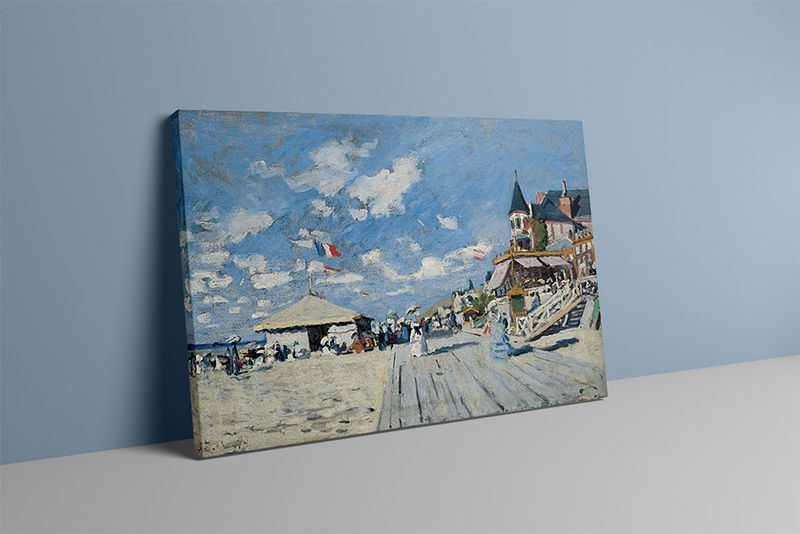 The Boardwalk on the Beach at Trouville – A French Scene Through Monet’s Magical Brush by Claude Mon