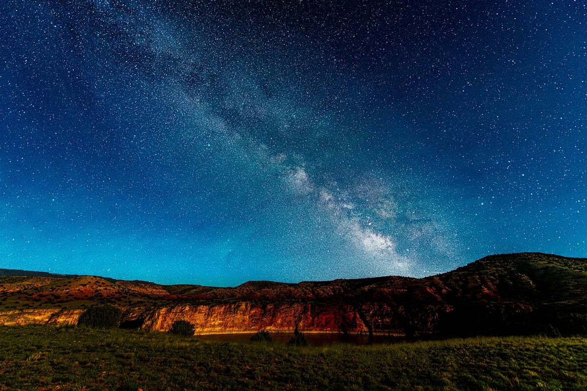 Milky Way Galaxy Over Big Horn Canyon, Wyoming &ndash; Night Sky Lan