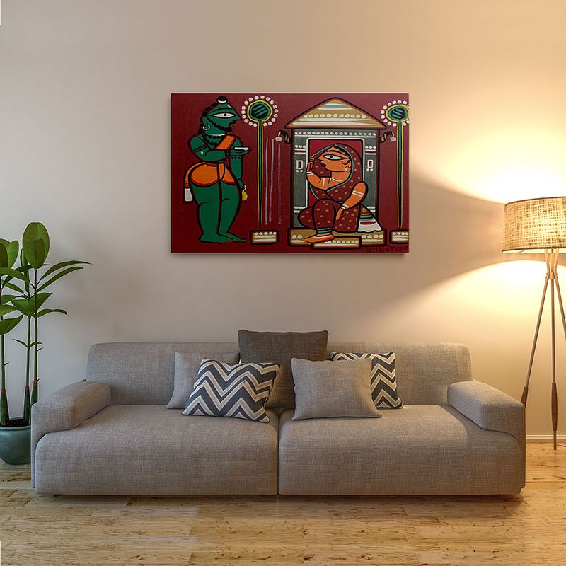 Ram and Sita – A Kalighat Masterpiece by Jamini Roy