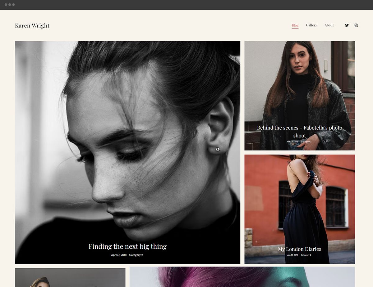 Blog portfolio website template