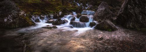 Waterfall, stream, river, creek, flowing water, long exposure, nature, landscape, travel, hiking, adventure, escape, light, rocks, moss, fairy pools, glen brittle, isle of Skye, Scotland, highlands, Allt Coire Gabhail, shadow, mountains, mors, lost valley, glen coe, glancoe, Biden nam Bian, three sisters, Stob Coire Sgreamhach, Stob Coire nan Lochan
