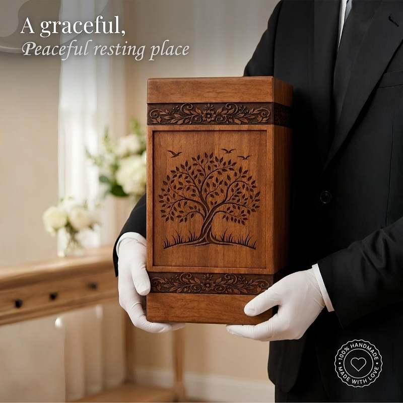 Personalized Wooden Memorial Urn Box